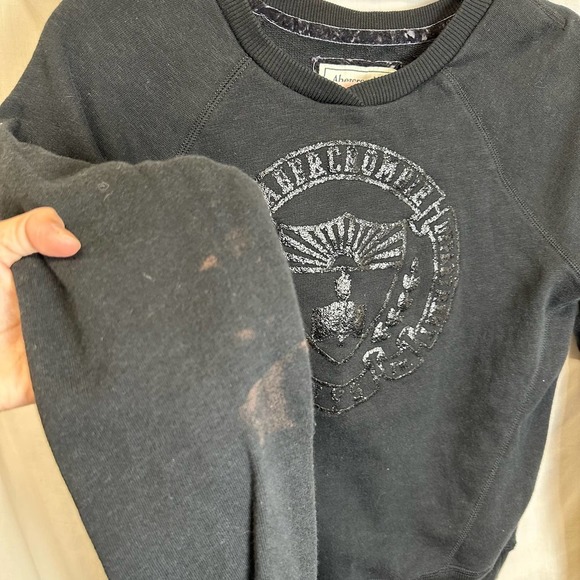 VTG. Abercrombie &‎ Fitch Sweatshirt Long Sleeve V-neck Women’s M Academia Black - Picture 4 of 7